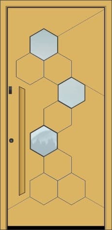 Inotherm Modell 1028N mit hexagonalem Wabendesign in Sandgelb