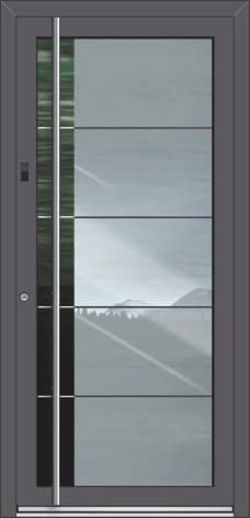 Haustür ASS 1700 mit eingesetzter Segment-Verglasung